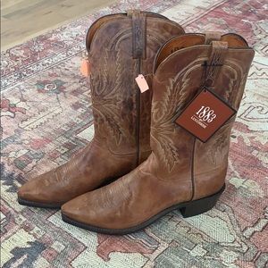 Size 10 Live West Brown LUCCHESE Mens Boots